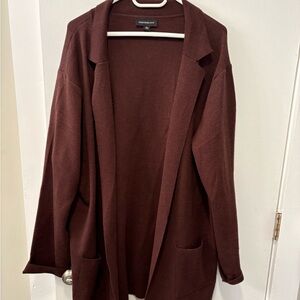 Fortune Ivy by Stitch Fix Knee Length Brown Cardigan Sixe 2X